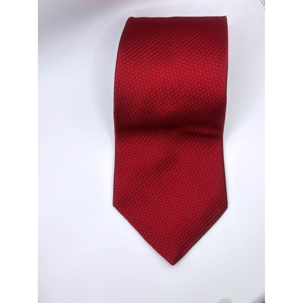 Tommy Hilfiger Silk Necktie Mens Red & Navy Blue Patterned‎ Business